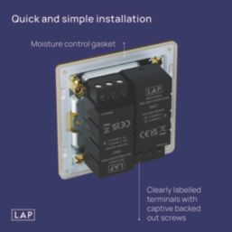LAP  2-Gang 2-Way LED Dimmer Switch  Satin Brass with Black Inserts