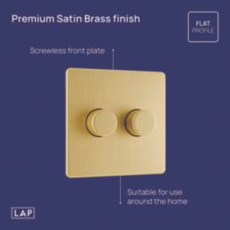 LAP  2-Gang 2-Way LED Dimmer Switch  Satin Brass with Black Inserts