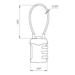 Smith & Locke   Closed Shackle Combination  Padlock Black 32mm