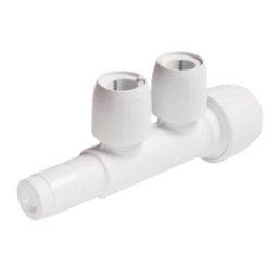 Hep2O  Plastic Push-Fit Reducing 2 Port Closed Spigot Manifold 22mm x 15mm