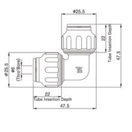 Flomasta  Plastic Push-Fit Equal 90° Elbow 10mm