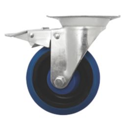 Essentials Heavy Duty Braked Swivel Castor 125mm Blue