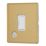 Contactum Lyric 13A Unswitched Fused Spur & Flex Outlet  Brushed Brass with White Inserts