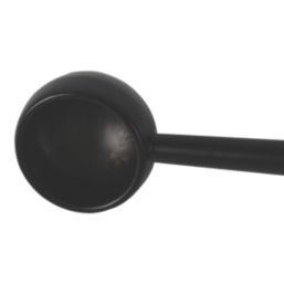 Essentials Round Rail End Brackets Black 25mm 2 Pack