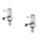 Commercial Chrome  89.5mm Lever 2 Tap Holes Basin Pillar Tap
