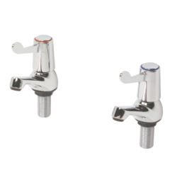 Commercial Chrome  89.5mm Lever 2 Tap Holes Basin Pillar Tap