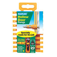 Plasplugs  Hollow Door Fixings 6 x 23mm 20 Pack