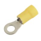 Insulated Yellow 6mm Ring Crimp 100 Pack