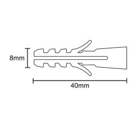 Easyfix  Nylon Wall Plugs 8mm x 40mm 100 Pack