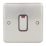 Hager Sollysta WRDP84NBSB 20A 1-Gang 2P+E Control Switch Brushed Steel with LED with Black Inserts