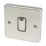 Hager Sollysta WRDP84NBSB 20A 1-Gang 2P+E Control Switch Brushed Steel with LED with Black Inserts