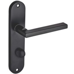 Smith & Locke Murlough Fire Rated WC Door Handles Pair Matt Black