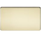 Knightsbridge  2-Gang Blanking Plate Polished Brass
