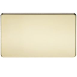 Knightsbridge  2-Gang Blanking Plate Polished Brass