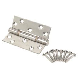 Smith & Locke  Polished Stainless Steel Grade 13 Fire Rated Thrust Hinge 102mm x 76mm 2 Pack