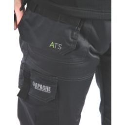 Apache ATS 3D Stretch Work Trousers Black/Grey 40" W 33" L