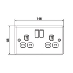 LAP  13A 2-Gang SP Switched Sockets Matt Black  with Black Inserts 5 Pack