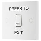 British General 900 Series 10A 10AX 1-Gang 1-Way Press to Exit Switch White