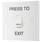 British General 900 Series 10A 10AX 1-Gang 1-Way Press to Exit Switch White
