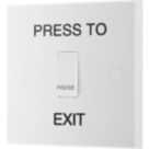 British General 900 Series 10A 10AX 1-Gang 1-Way Press to Exit Switch White