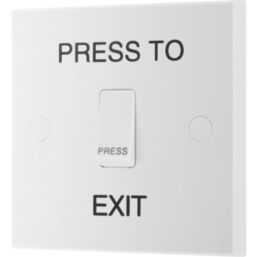 British General 900 Series 10A 10AX 1-Gang 1-Way Press to Exit Switch White