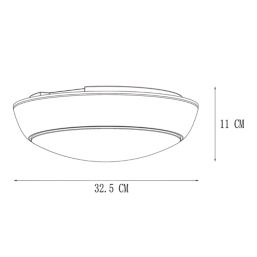 LAP Quiritis Indoor Round LED Bulkhead Light With Microwave Sensor White 11W 1200lm