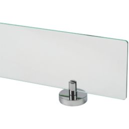 Croydex Pendle Chrome Zinc Alloy Flexi-Fix Glass Bathroom Shelf 590mm x 135mm x 54mm