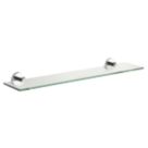 Croydex Pendle Chrome Zinc Alloy Flexi-Fix Glass Bathroom Shelf 590mm x 135mm x 54mm