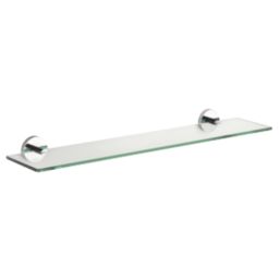 Croydex Pendle Chrome Zinc Alloy Flexi-Fix Glass Bathroom Shelf 590mm x 135mm x 54mm