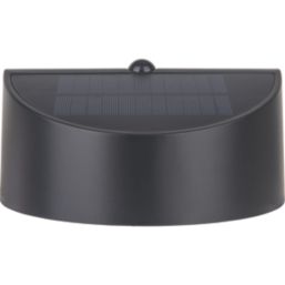 Luceco Carina Outdoor Round LED Solar-Powered Bulkhead With PIR Sensor Black 500lm