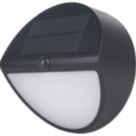 Luceco Carina Outdoor Round LED Solar-Powered Bulkhead With PIR Sensor Black 500lm