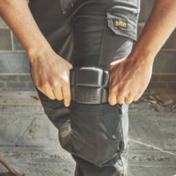 Site Allman Multi-Pocket Stretch Work Trousers Grey / Black 36" W 32" L