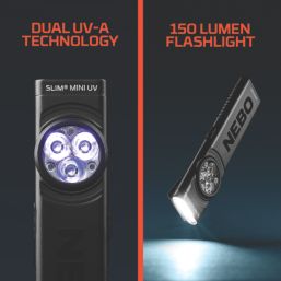 Nebo Sim Mini UV Rechargeable LED Flashlight Black 150lm