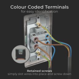 British General Nexus Metal 45A 1-Gang DP Cooker Switch Black Nickel with LED