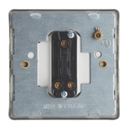 Contactum Lyric 10AX 1-Gang 2-Way Light Switch  Brushed Brass with White Inserts