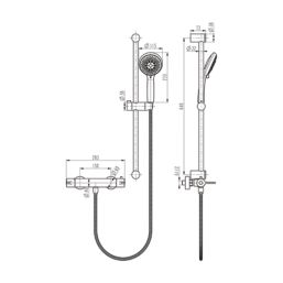 Ilovik Rear-Fed Exposed Matt Black Thermostatic Shower Kit