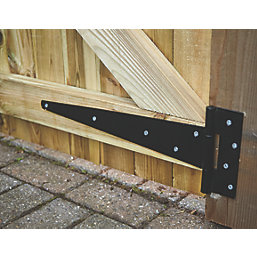 Smith & Locke Black Powder-Coated Straight Strong Tee Hinges 150mm x 400mm x 60mm 2 Pack
