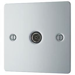 LAP  1-Gang Female Coaxial TV Socket Polished Chrome