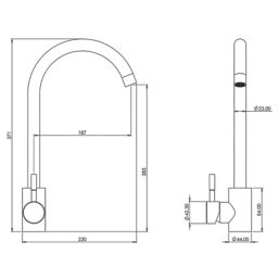 ETAL Tivoli Single Lever Kitchen Mixer Tap Chrome Finish