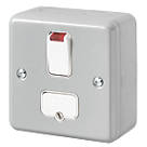 MK Metal-Clad Plus 13A Switched Metal Clad Fused Spur with Neon with White Inserts
