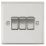 Knightsbridge  10AX 3-Gang 2-Way Light Switch  Brushed Chrome