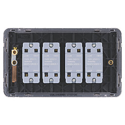 Schneider Electric Lisse Deco 10AX 4-Gang 2-Way Light Switch  Mocha Bronze with Black Inserts
