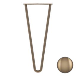 Rothley 2-Pin Hairpin Furniture Leg Antique Brass 350mm