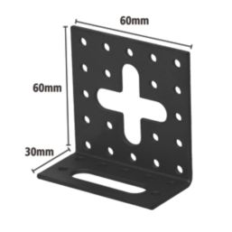 Magnodur Adjustable Angle Brackets Black 60mm x 60mm x 30mm 10 Pack