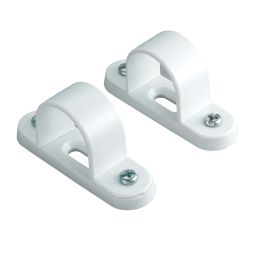 Tower uPVC Spacer Bar Saddles 25mm White 2 Pack