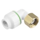 Flomasta  Plastic Push-Fit Angled Tap Connector 15mm x 1/2"