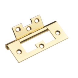 Smith & Locke Polished Brass  Flush Hinges 100mm x 59.5mm 2 Pack