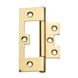 Smith & Locke Polished Brass  Flush Hinges 100mm x 59.5mm 2 Pack