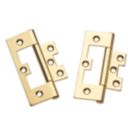 Smith & Locke Polished Brass  Flush Hinges 100mm x 59.5mm 2 Pack