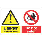 "Danger Hazard Area" Sign 300mm x 500mm